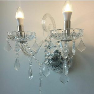 Apliqué Clasico de Cristal 2 Luces