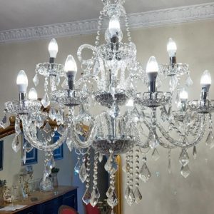 Chandelier Clasica 12 Luces 8+4  de Cristal