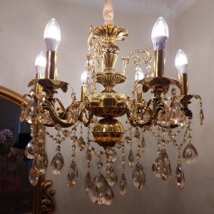 Chandelier Gold 6 Luces Metal