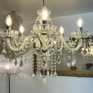 Lámpara de Cristal Chandelier Básica 5 Luces.